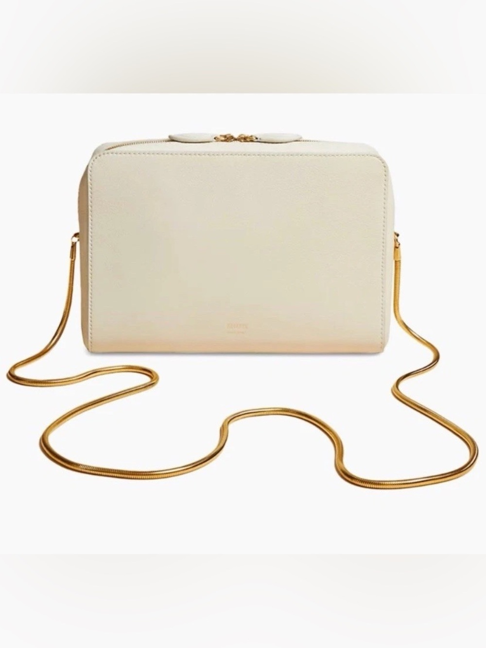NWT Khaite Anna Zip Leather Crossbody Bag in Ivory